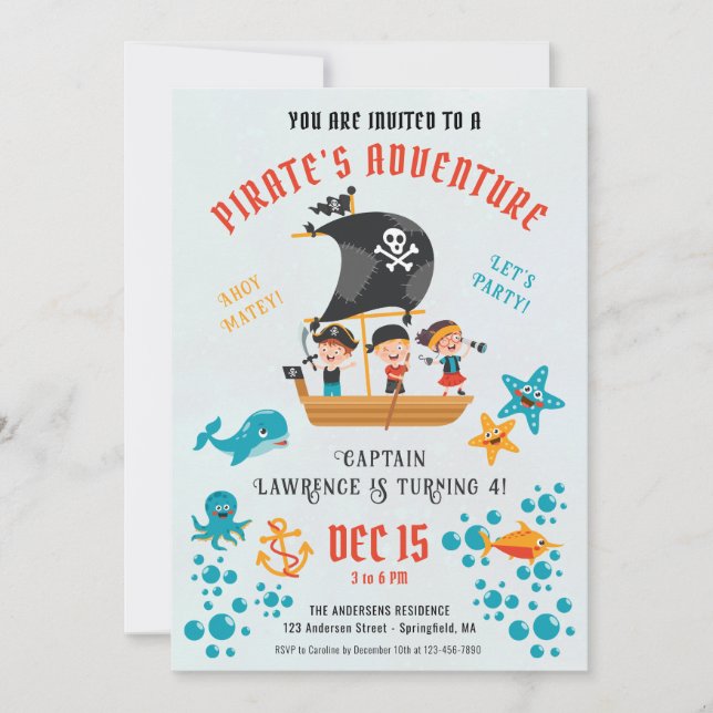 Pirate Birthday Party Invitation (Front)