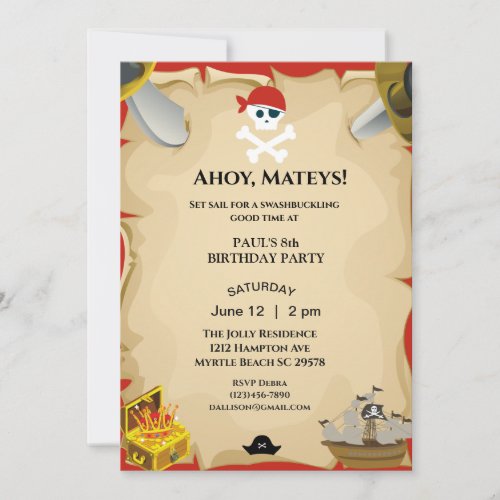 Pirate Birthday Party Invitation