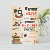  Pirate birthday party invitation (Standing Front)