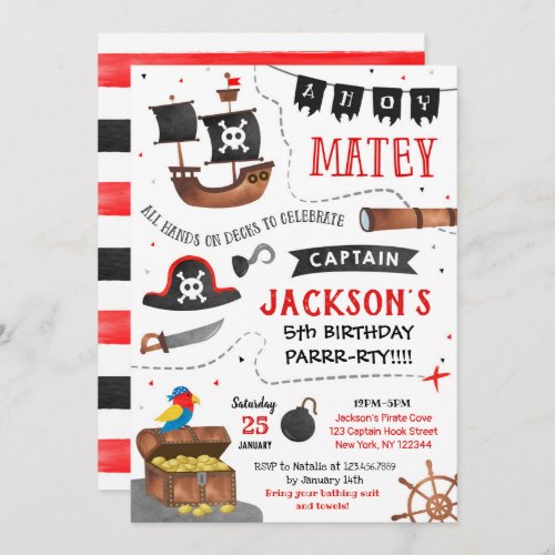  Pirate birthday party invitation