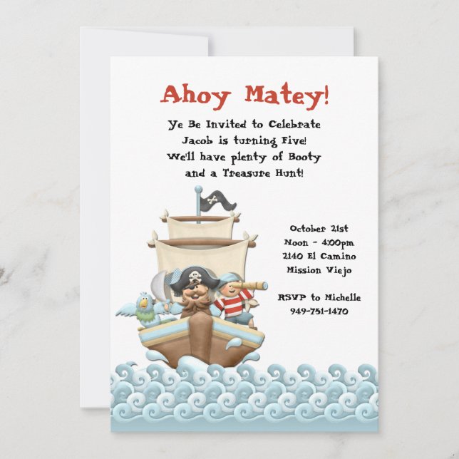 Pirate Birthday Party Invitation (Front)