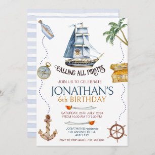 Pirate Birthday Party  Invitation