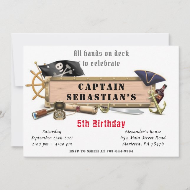 Pirate Birthday Party Invitation (Front)