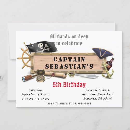 Pirate Birthday Party Invitation