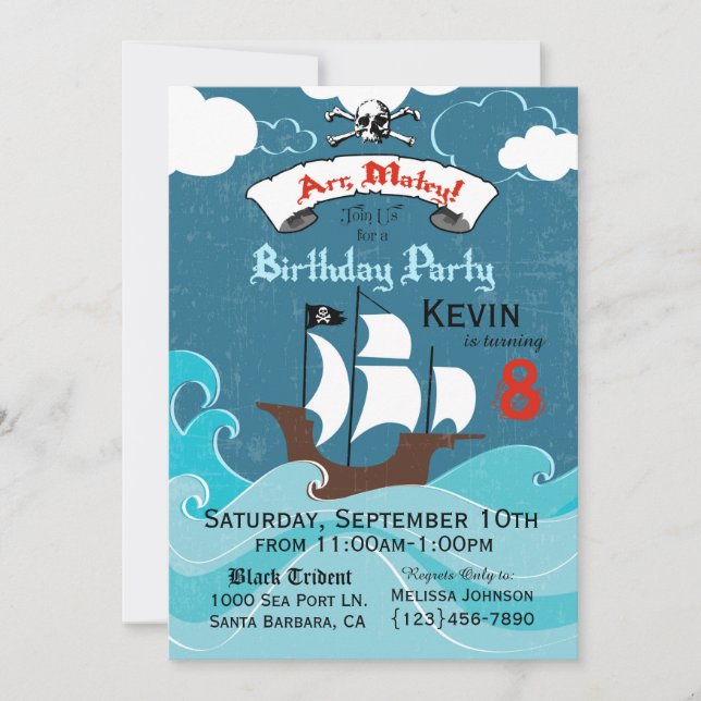 Pirate Birthday Party Invitation (Front)