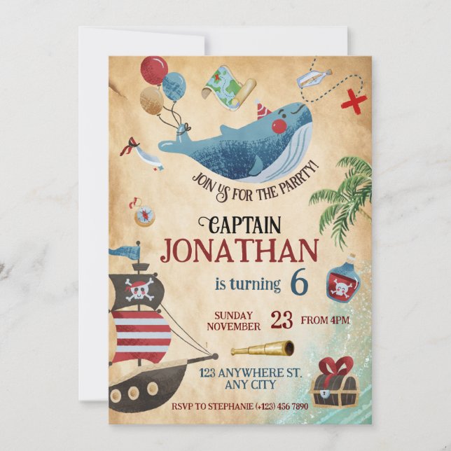 Pirate Birthday Party Invitation (Front)