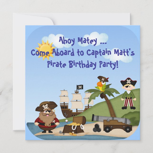 Pirate Birthday Party Invitation Child's (Front)