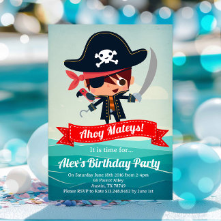 Pirate Birthday Party Invitation for a Boy | Pirat