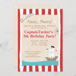 Pirate Birthday Party Invitations