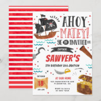 Pirate Birthday Party Kids Invitation