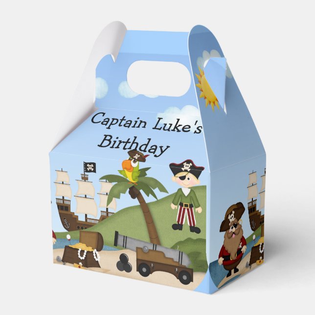 Pirate Birthday Party Loot Goodie Favor Box (Front Side)