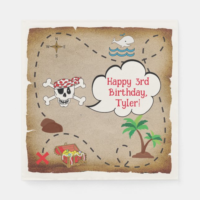 Pirate Birthday Party Napkins (Front)