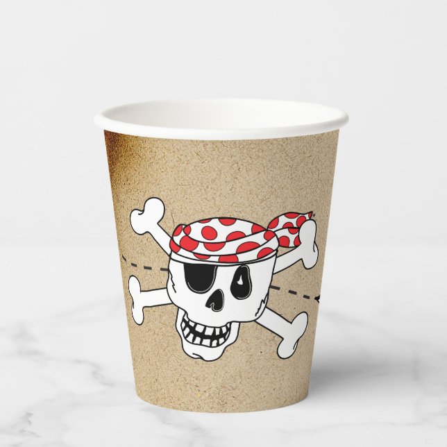 Pirate Birthday Party Paper Cups (Front)