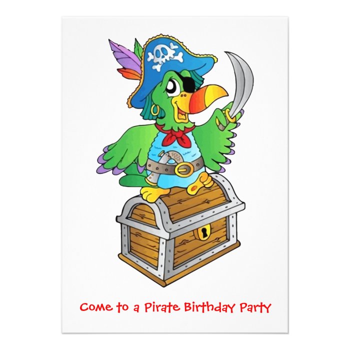 Pirate Birthday Party Parrot Personalized Invitations