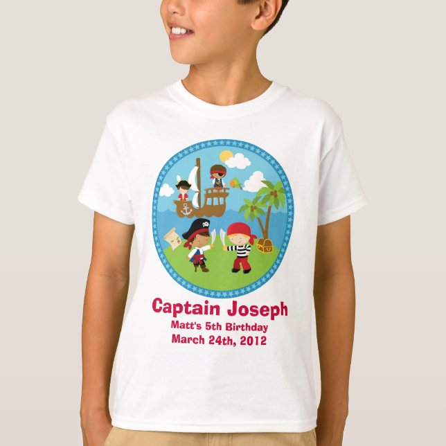Pirate Birthday Party Personalized Shirts - Unique (Front)