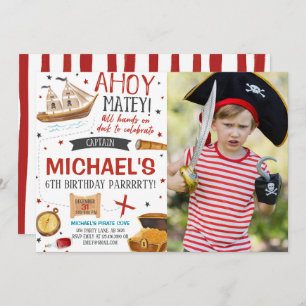 Pirate Birthday Party Photo Invitation