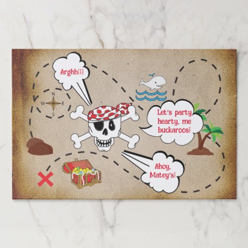 Pirate Birthday Party Placemat Paper Pad