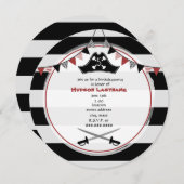 Pirate Birthday Party Round Invitation (Front/Back)