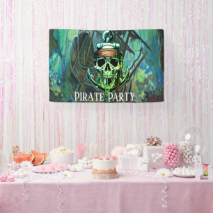 Pirate Birthday Party Skull Captain Ghost Ship Banner