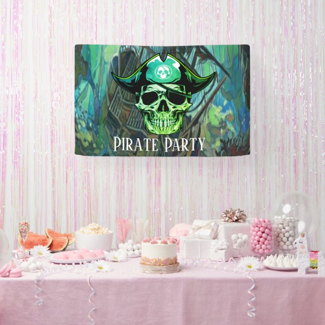Pirate Birthday Party Skull Captain Jack Banner (Party)