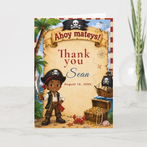 Pirate Birthday Party Thank You Card