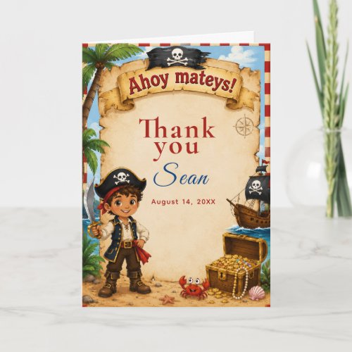 Pirate Birthday Party Thank You Card