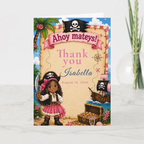 Pirate Birthday Party Thank You Card
