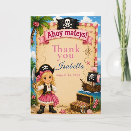 Pirate Birthday Party Thank You Card