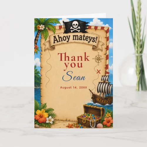 Pirate Birthday Party Thank You Card