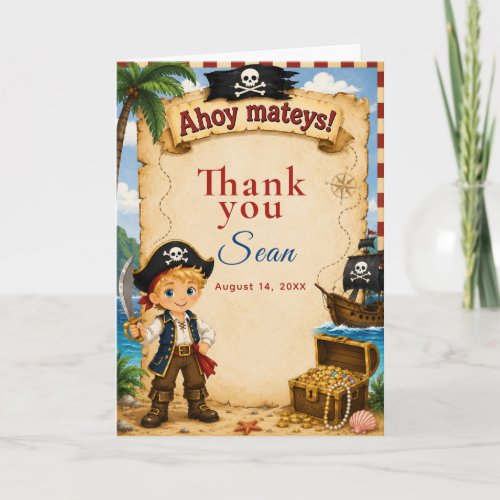 Pirate Birthday Party Thank You Card