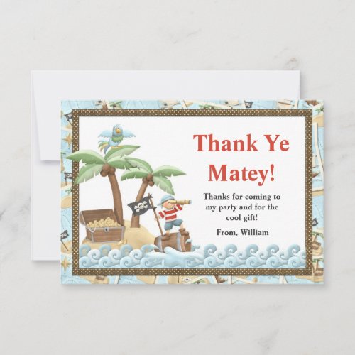 Pirate Birthday Thank You Card