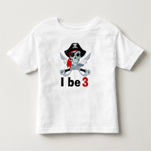 TLPChoodies Kids Personalised Pirate T-Shirt - Any Name Children's Birthday Christmas Pirates