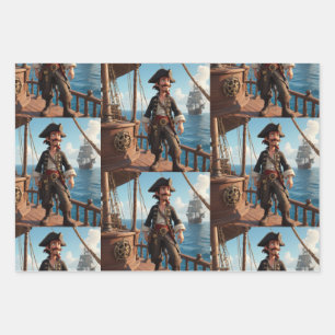 Pirate Birthday Wrapping Paper Sheets