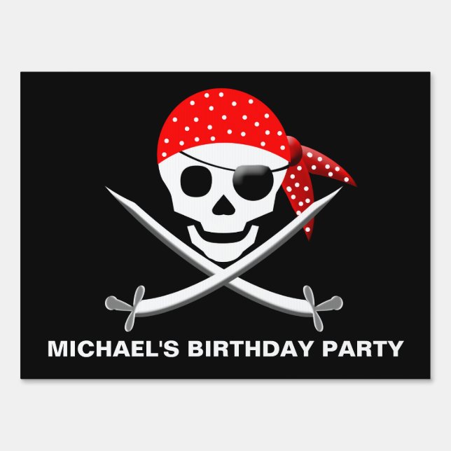 PIRATE BIRTHDAY YARD SIGN - PERSONALIZE (Front)