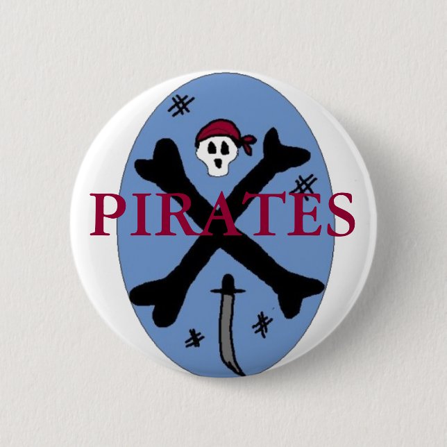 Pirate Bones Pinback Button (Front)