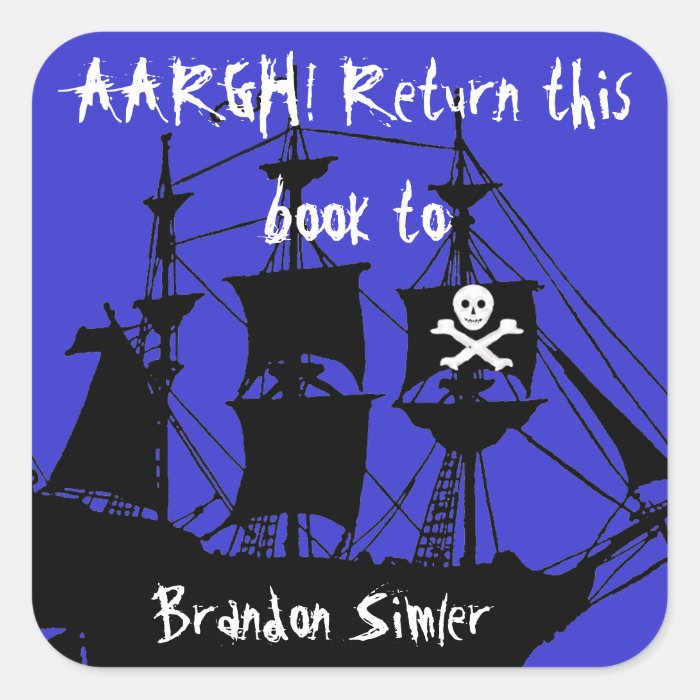 Pirate Bookplate    AAArgh Square Stickers