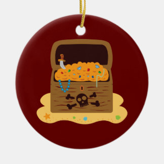Pirate Booty Treasure Chest Ceramic Ornament