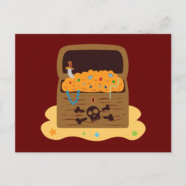 Pirate Booty Treasure Chest Postcard (Front)