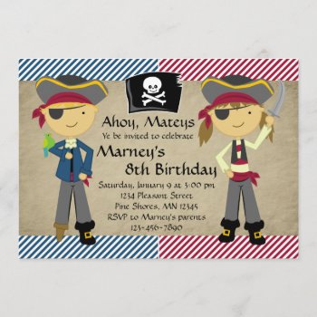 Pirate Boy And Girl Birthday Invitations by InvitingExpression at Zazzle