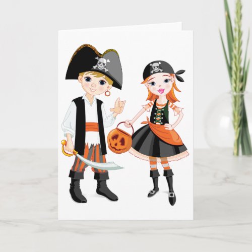 Pirate Boy And Girl Greeting Cards