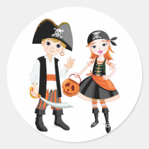 Pirate Boy And Girl Stickers