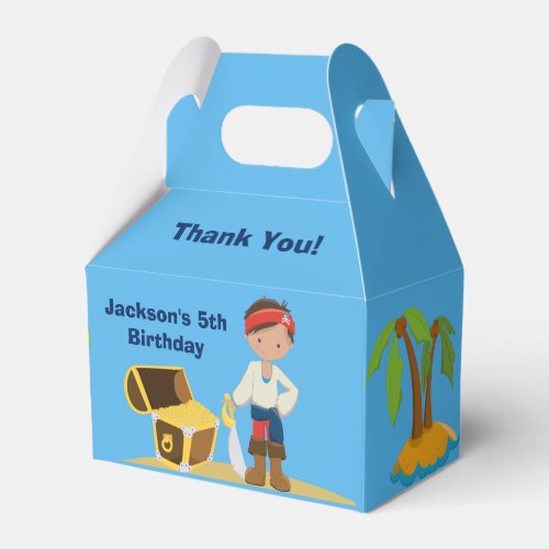 Pirate Boy Beach Summer Kids Pool Birthday Party Favor Boxes