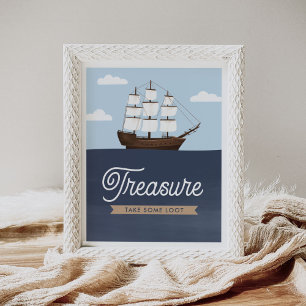 Pirate Boy Birthday Favors Sign
