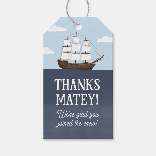 Pirate Boy Birthday  Gift Tags (Front)