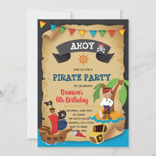 Pirate Boy Birthday Invitation