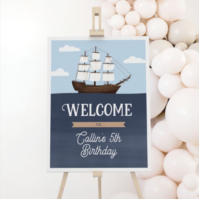 Pirate Boy Birthday Welcome Sign (Creator Uploaded)