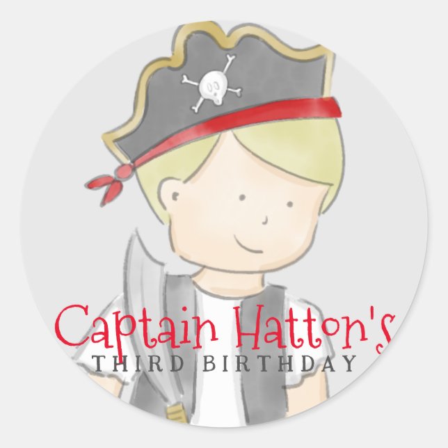 Pirate Boy Blonde Sticker (Front)