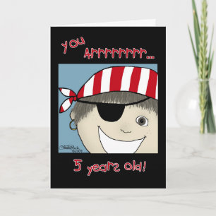 Pirate Boy five year old Card