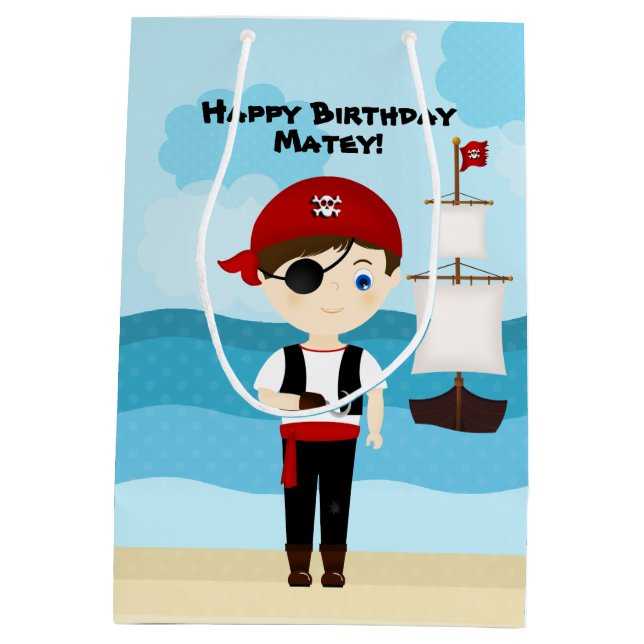 Pirate Boy Medium Gift Bag (Back)