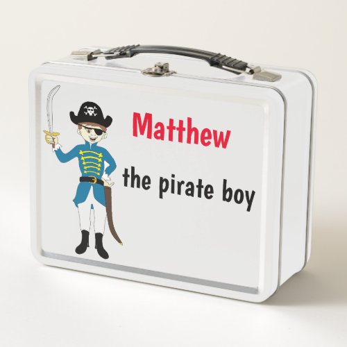 pirate boy metal lunch box